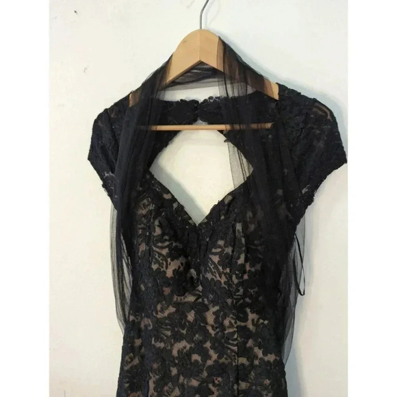 Royal Queen Collection Black Lace Overlay Trumpet Ball Gown 8 - Picture 3 of 9